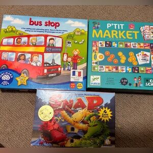 Djeco and Orchard: Bus Stop and Market Board Game. Free dragon game.